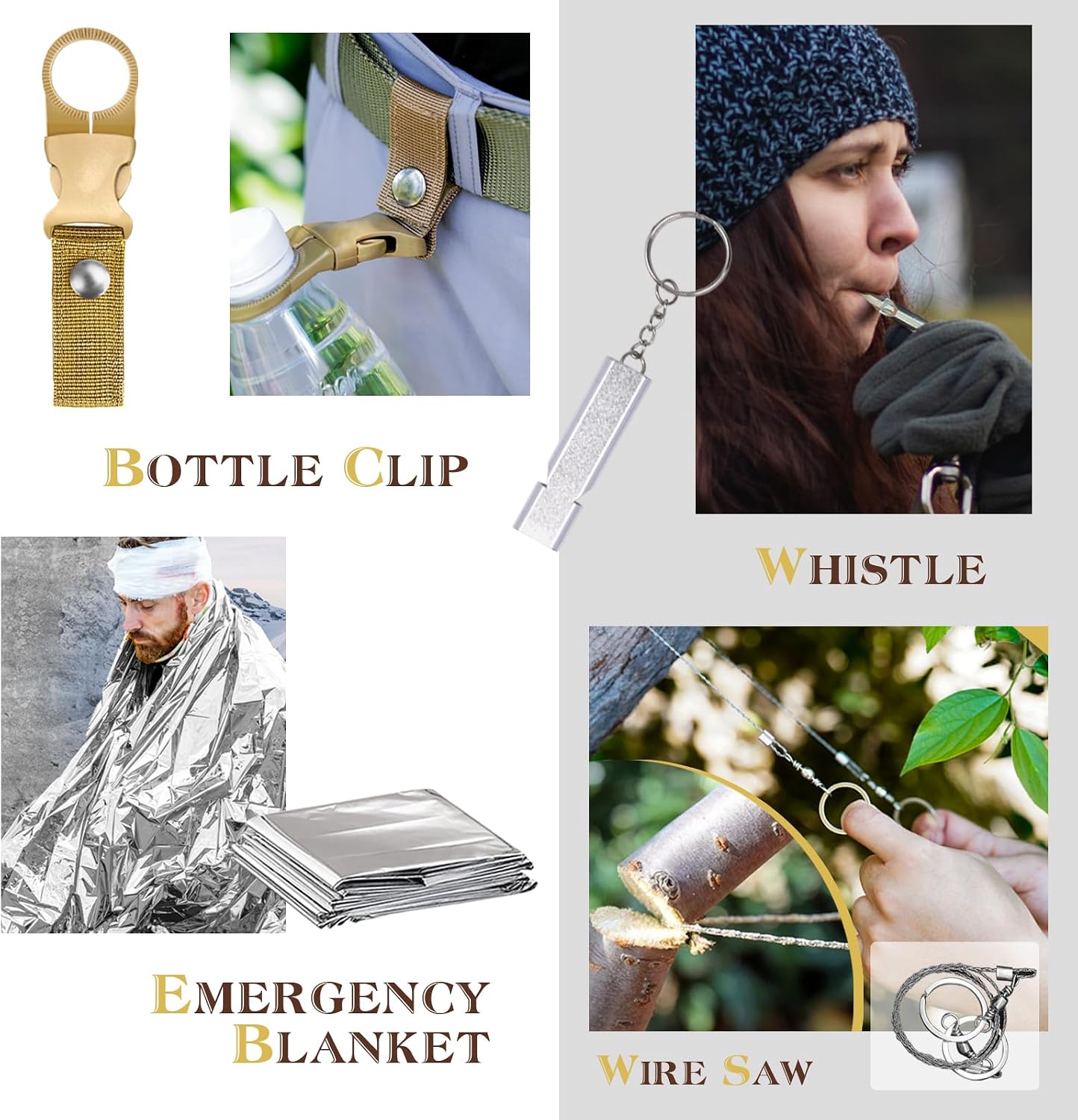 Survival Kit 14 in 1, Gifts for Men Dad Husband, Emergency Survival Gear and Equipment, Anniversary Birthday Gifts for Him Boyfriend, Hunting Fishing Camping Accessories