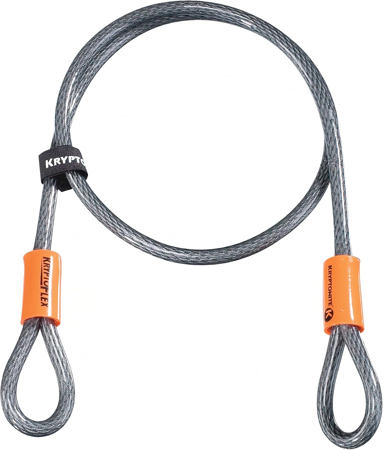Kryptonite KryptoFlex 410 Double Loop Security Cable, 4FT Long Braided Steel Flex Bike Lock Anti-Theft Cable with Looped Ends for Outdoor Equipment