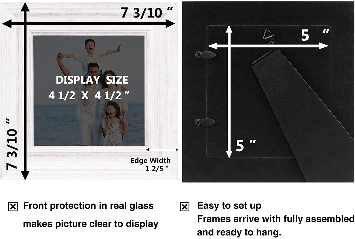 LaVie Home 8x8 Picture Frames (1 Pack, Gold) Square Photo Frame Set with High Definition Glass for Wall Mount & Table Top Display