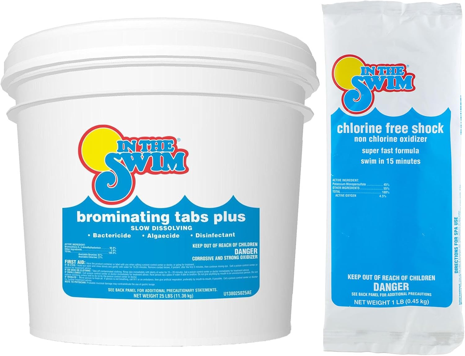 In The Swim Chlorine-Free Pool Shock - 24 x 1 Pound Bags | Quick Dissolving, Fast-Acting, Shock-Oxidizer for Swimming Pools, Spas, and Salt Chlorinated Pools Compatible