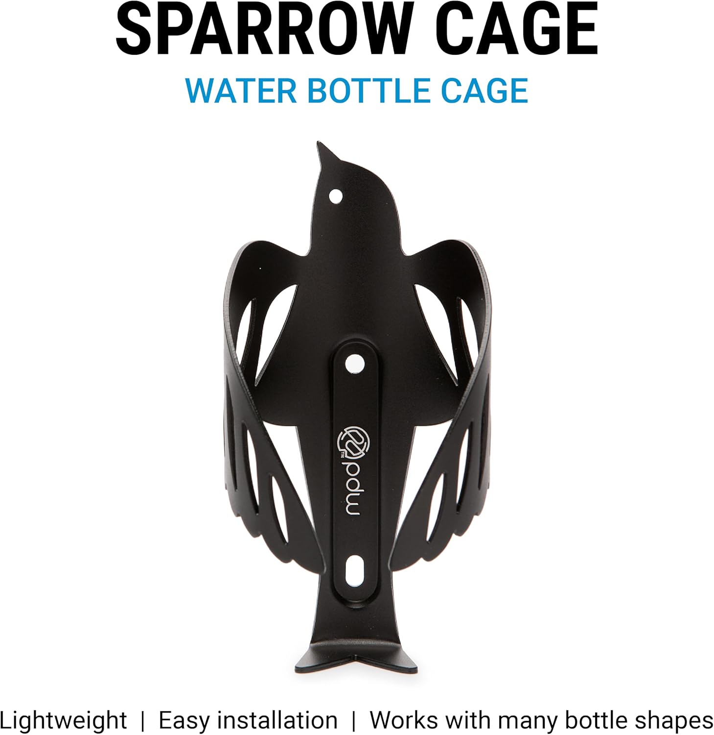 Portland Design Works Water Bottle Cage - Lightweight Water Bottle Holder for Bikes, Owl Cage, Black/Gold