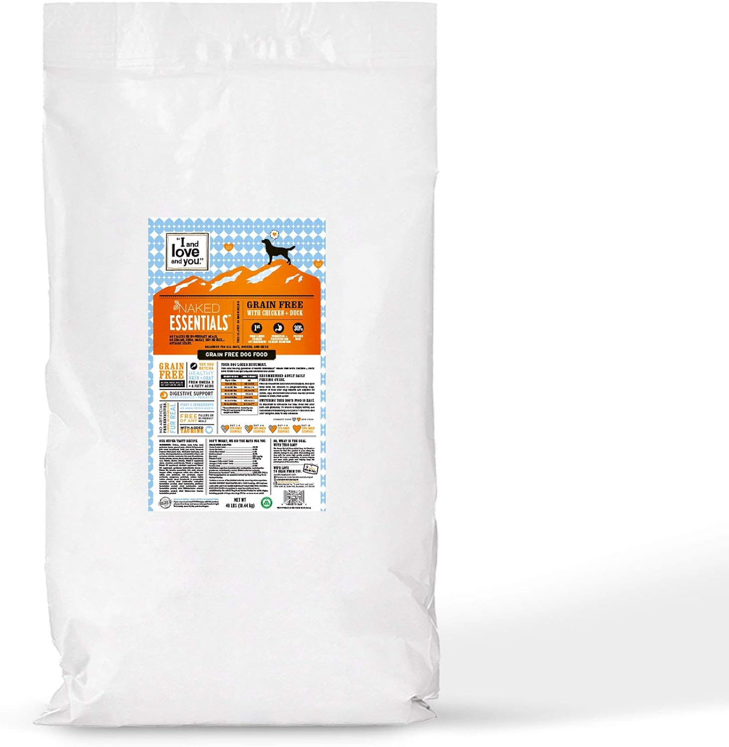 I and love and you Naked Essentials Dry Dog Food - Lamb + Bison - High Protein, Real Meat, No Fillers, Prebiotics + Probiotics, 4lb Bag
