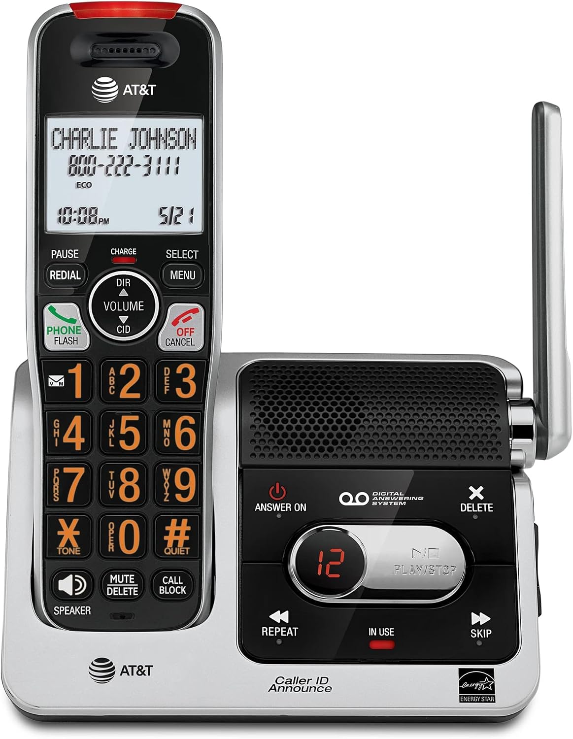 AT&T BL102-4 DECT 6.0 4-Handset Cordless Phone for Home with Answering Machine, Call Blocking, Caller ID Announcer, Audio Assist, Intercom