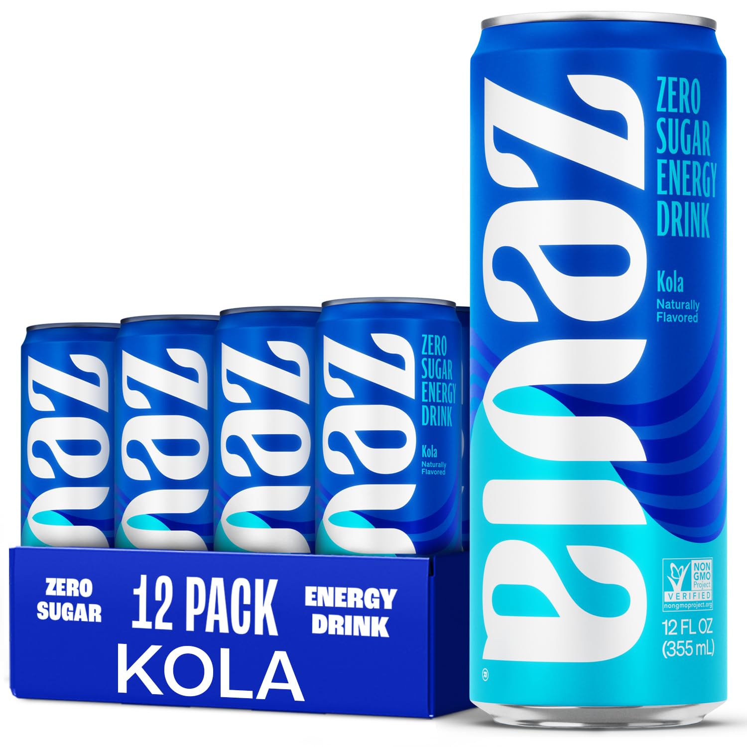 Zevia Zero Sugar Energy Drink, Raspberry Lime, 12 oz Cans (12-Pack) – Naturally Sweetened, Zero Calorie Sugar Free Energy - Non-GMO Project Verified, Gluten-Free, Vegan