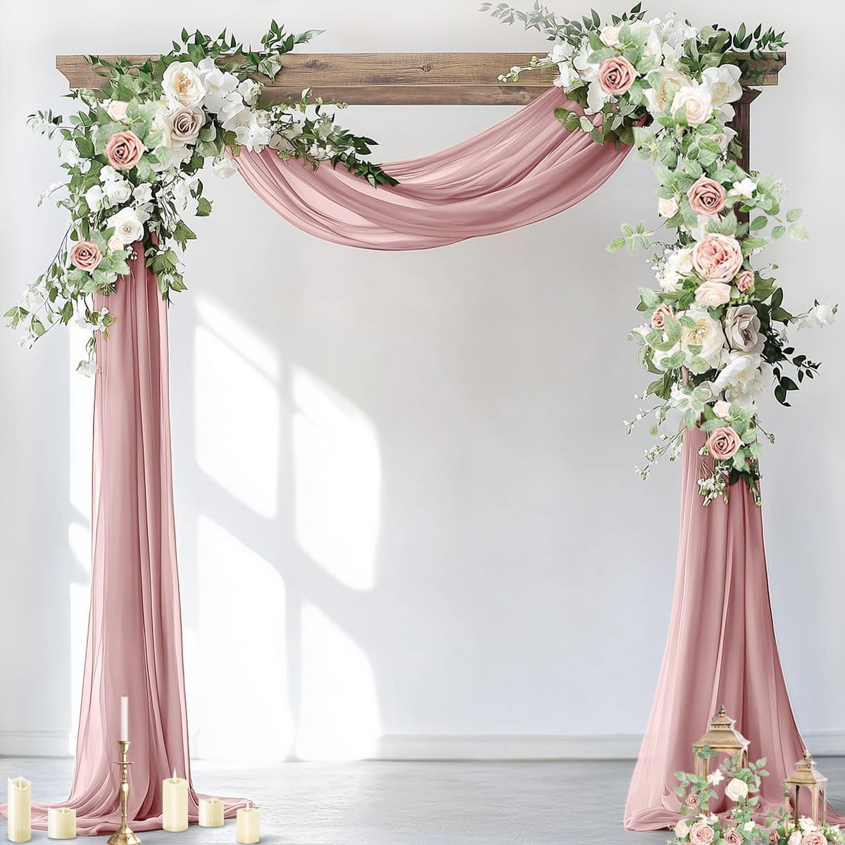 Wedding Arch Draping Fabric Sheer Chiffon Curtain Drape Wedding Party Decor