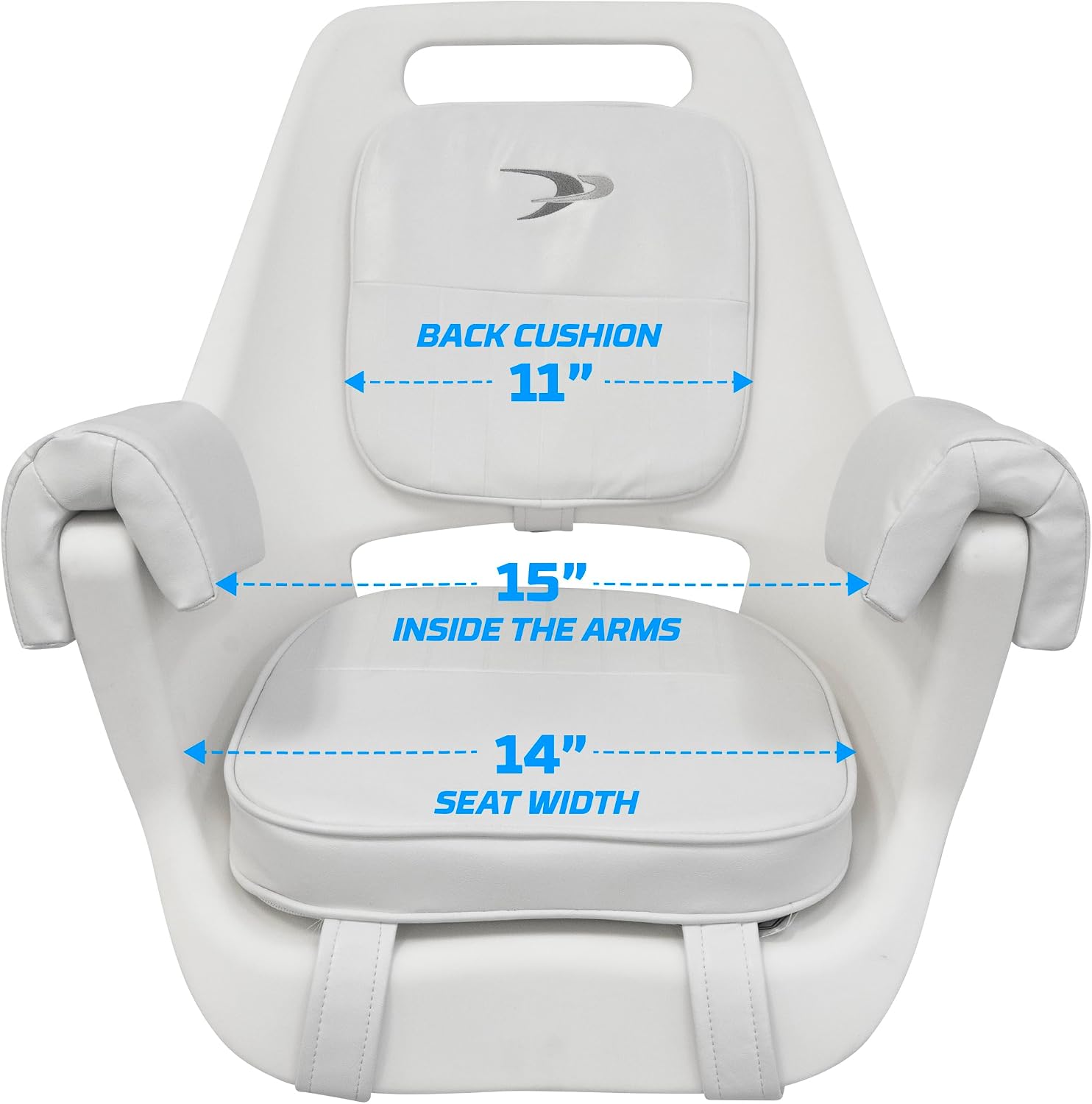 Wise 8WD007-6-710 Deluxe Pilot Chair with Cushions, Mounting Plate, Adjustable Height Pedestal and Seat Slide | Roto-molded marine grade frame