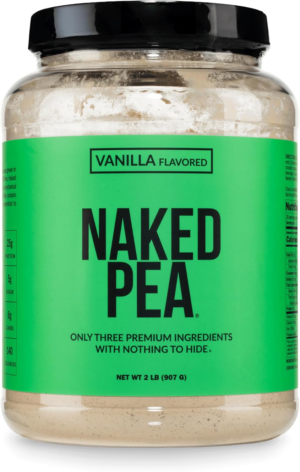 NAKED Pea - 5LB 100% Pea Protein Powder from North American Farms - Unflavored Vegan Pea Protein Isolate - NSF Certified, Plant Protein Powder, Easy to Digest - 76 Servings