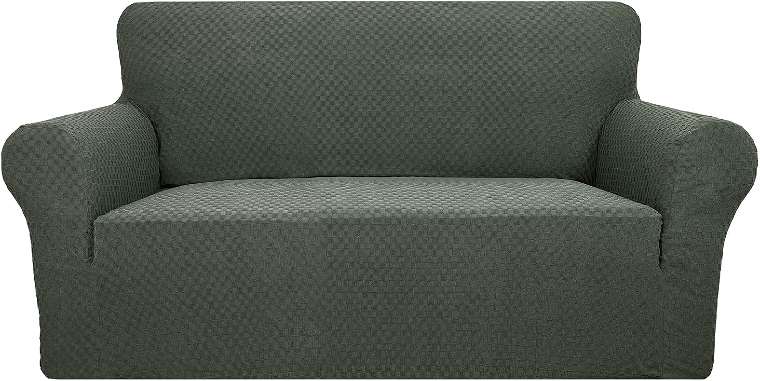 YEMYHOM Couch Cover Latest Jacquard Design High Stretch Sofa Covers for 2 Cushion Couch