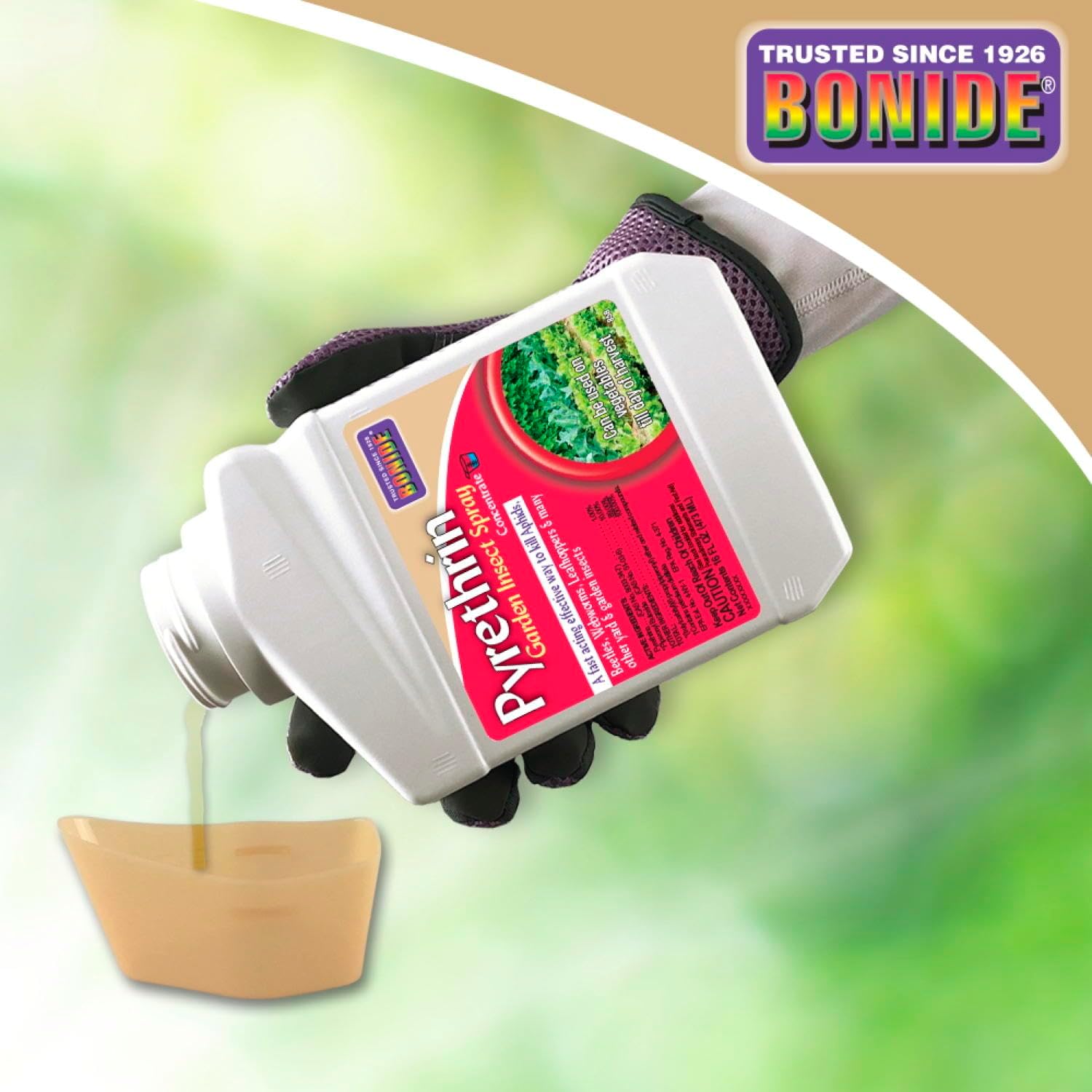 Bonide Pyrethrin Garden Insect Spray Concentrate, 8 oz Ready-to-Mix Fast Acting Insecticide for Outdoor Garden Use | Ready-to-Mix, Fast Acting Insecticide for Outdoor Garden Use