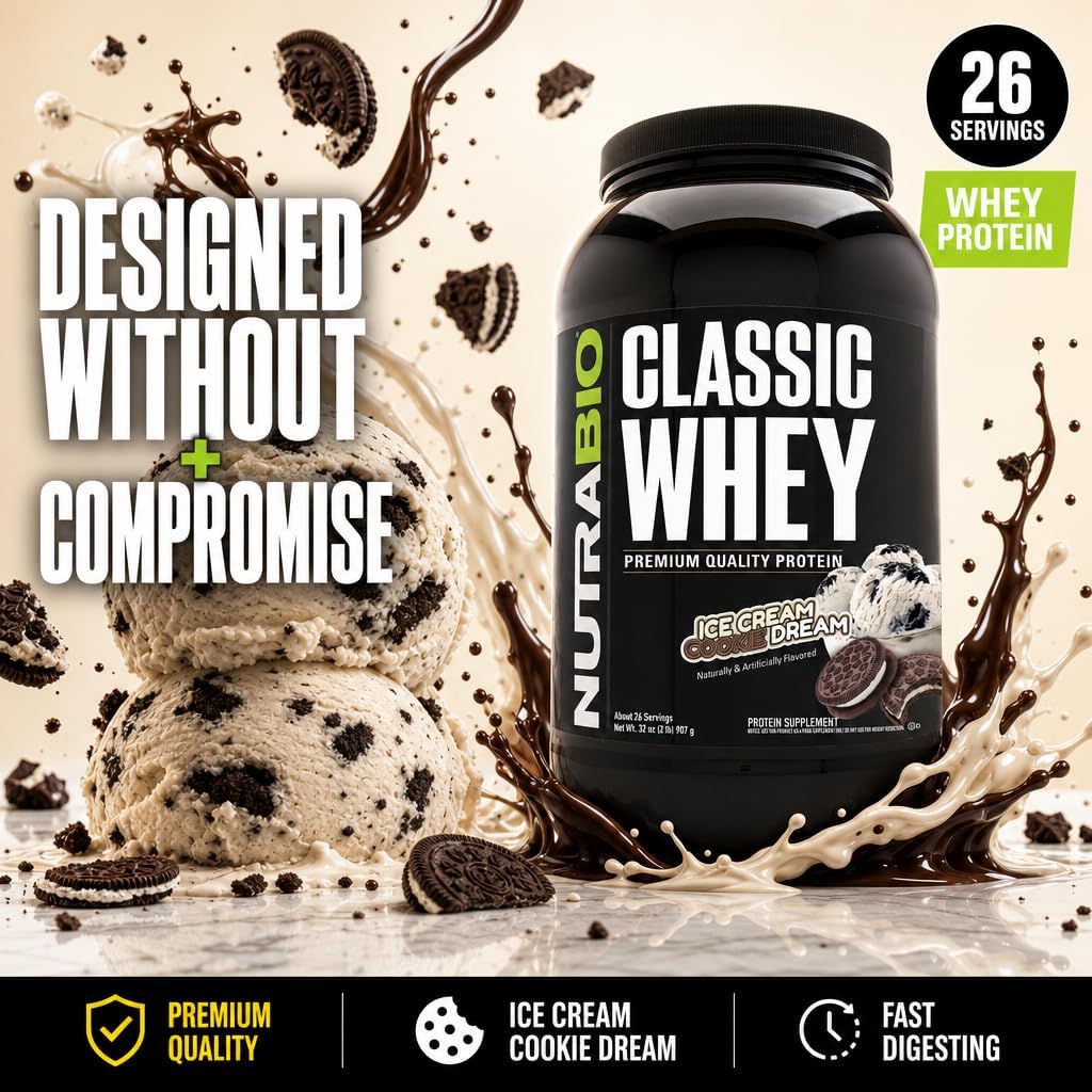 NutraBio Classic Whey Protein Powder- 25G of Protein Per Scoop - No Fillers, Artificial Colors, Preservatives - Chocolate Milkshake, 2 Pounds