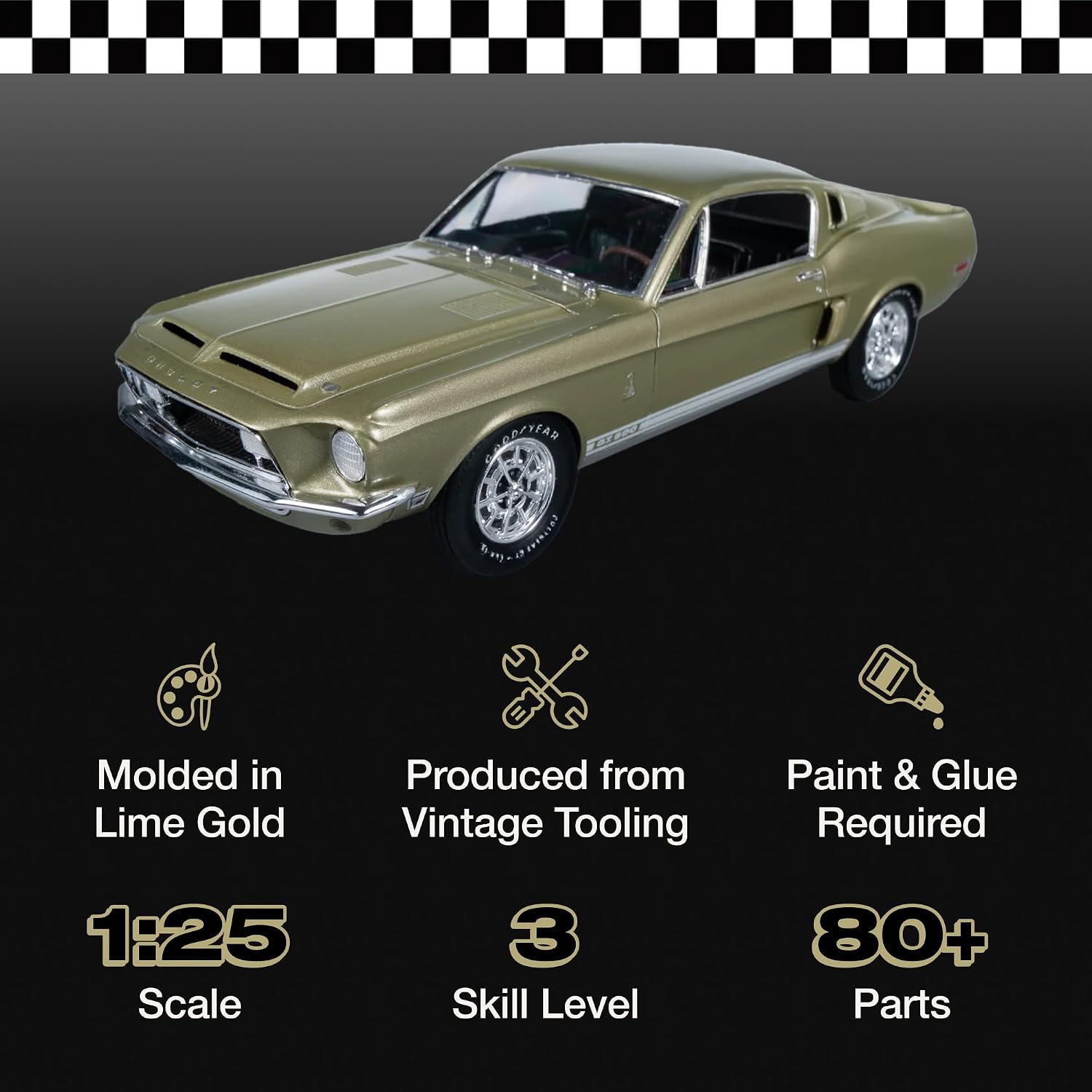 AMT 1968 Shelby GT 500 1:25 Scale Model Kit