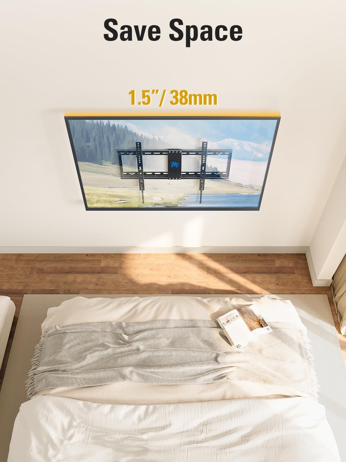Mounting Dream Tilting TV Wall Mount for Most 37-90 Inch TVs up to 132lbs | Low Profile TV Mount Fits 16", 18", 24" Studs, Max VESA 600x400mm, Wall Mount TV Bracket with Quick Lock & Release, MD2268-LK
