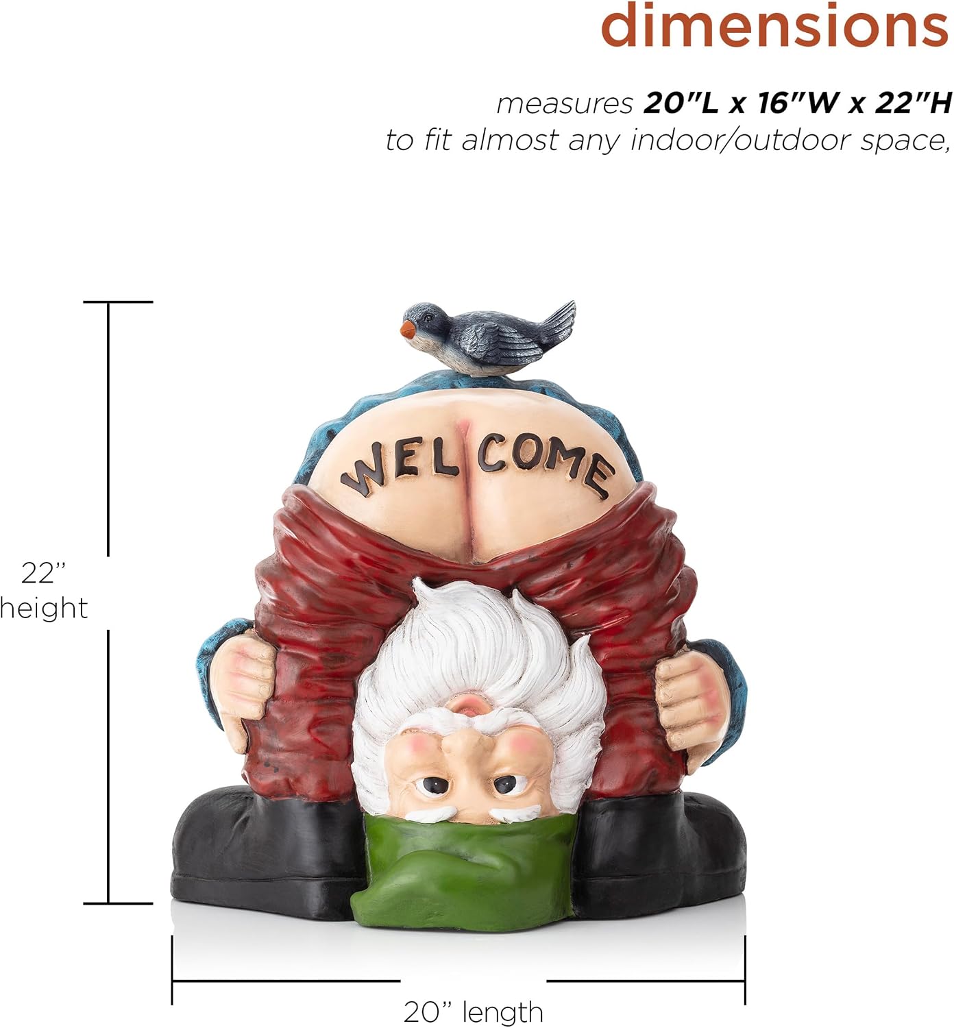 Alpine Corporation 12" Tall Traditional Outdoor Garden Gnome Yard Statue Decoration