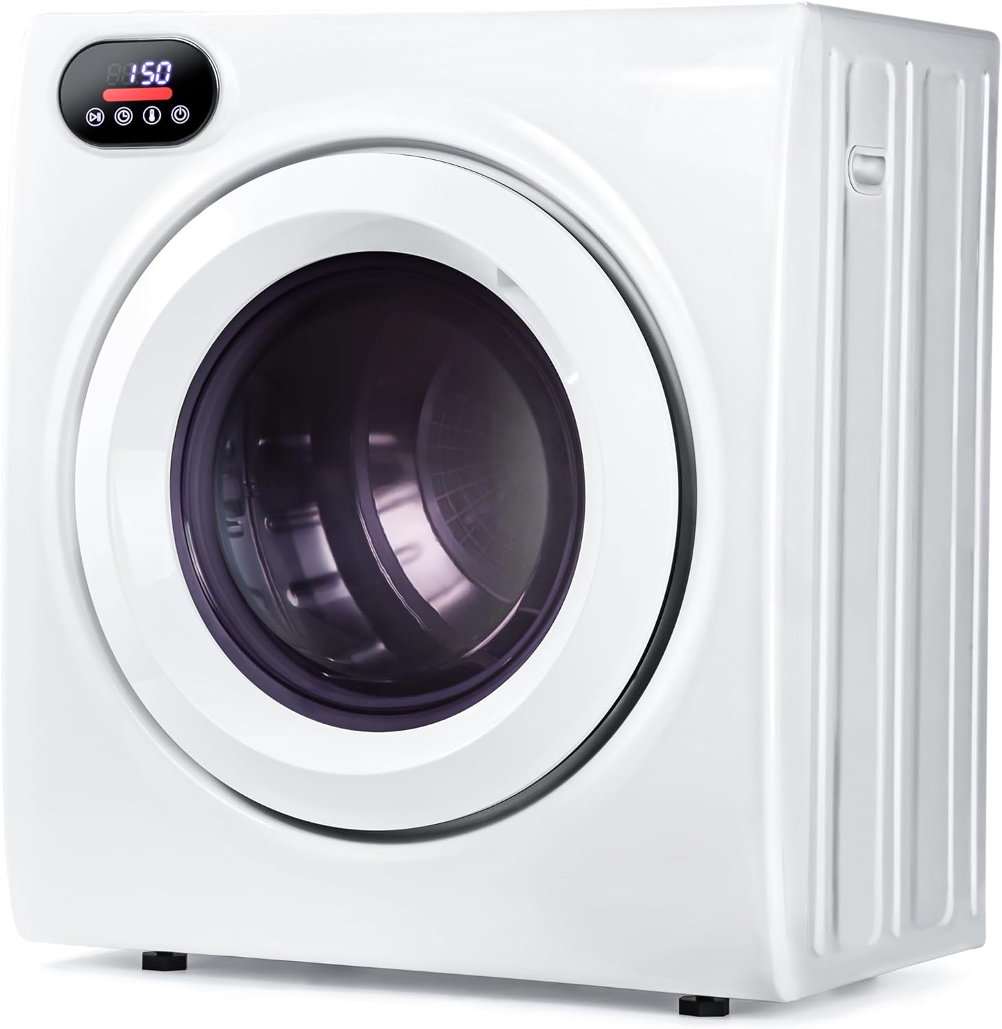 Euhomy Compact Laundry Dryer, 3.5 cu ft Front Load Stainless Steel Clothes Dryers With Exhaust Pipe, 1500W