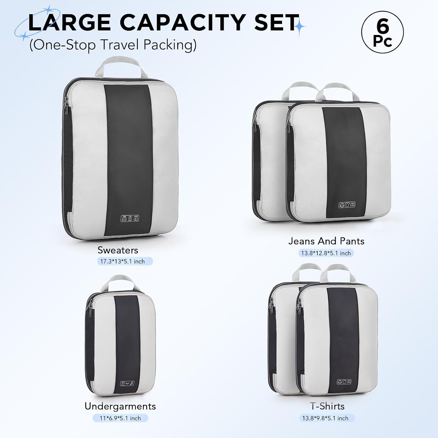 OlarHike 10 Set Compression Packing Cubes for Travel Essentials,Compressible Expandable Space Saver Bags for Organizing Clothes,Luggage Suitcase Garment Bags with Over 1000 pcs Mesh Holes(Black)