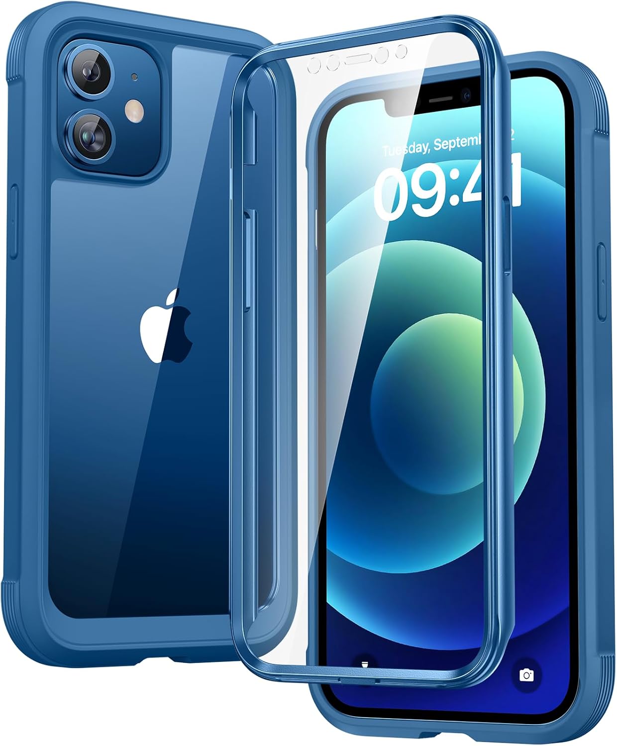 Diaclara Designed for iPhone 12 Mini Case, Full Body Rugged with Built-in Touch Sensitive Anti-Scratch Screen Protector
