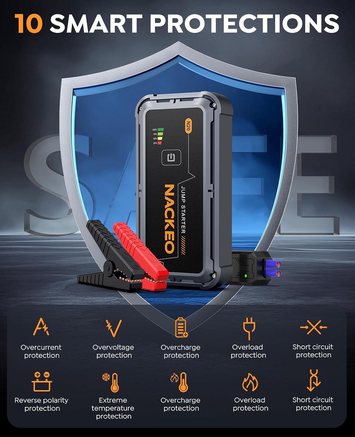 Car Jump Starter 7000A Car Battery Jump Starter Portable Pack for Up to All Gas and 10.0L Diesel Engine 12V Jump Box, Jump Pack