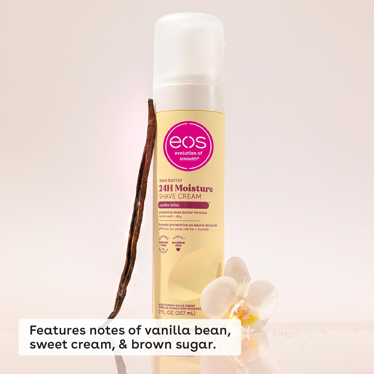 eos Shea Better Shaving Cream for Women - Vanilla Bliss, Shave Cream, Skin Care and Lotion with Shea Butter and Aloe, 24 Hour Hydration, 7 fl oz, Pack of 5