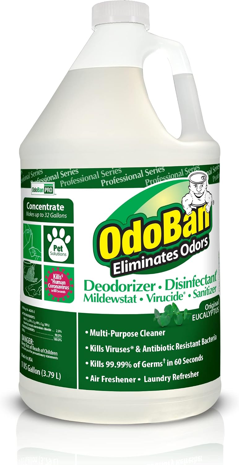 OdoBan Professional Disinfectant and Odor Eliminator Concentrate, 4 Gallons, Original Eucalyptus Scent
