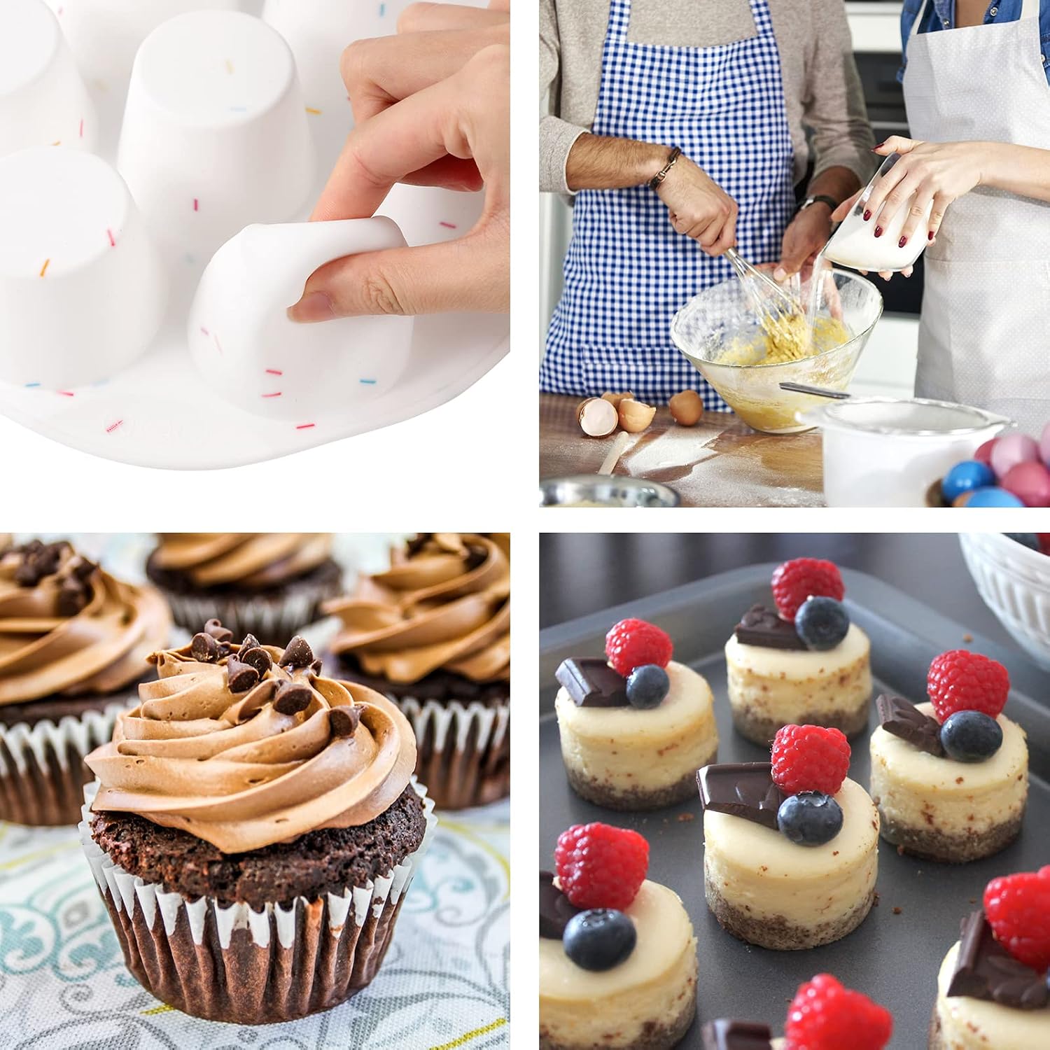 SHEbaking Silicone Muffin Pan for Baking Regular 12 Cups Cupcake Pans Muffin Tin Non-stick Muffin Tray Mold Easy Release,Durable,BPA Free