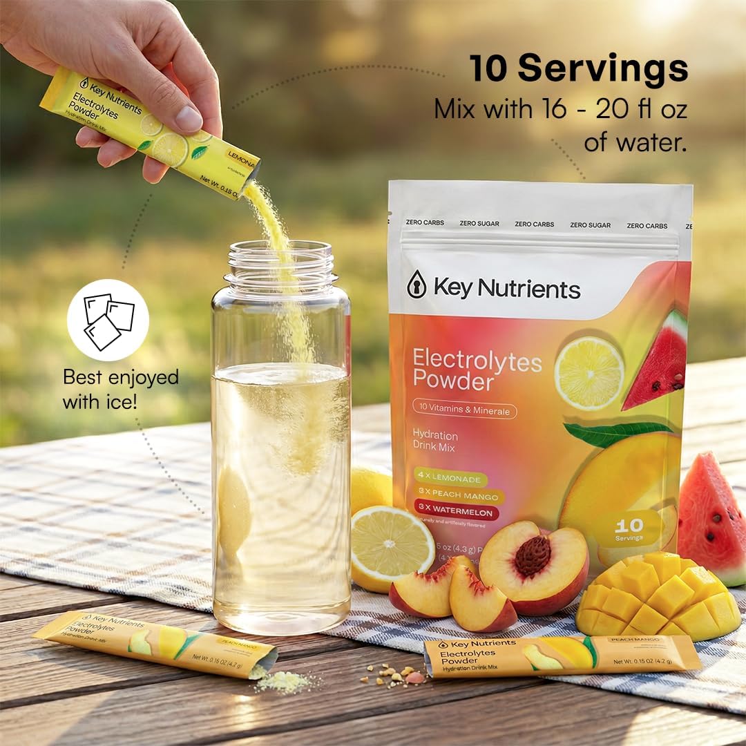 KEY NUTRIENTS Sugar Free Electrolyte Tablets, Hydration Pills, 200 Capsules