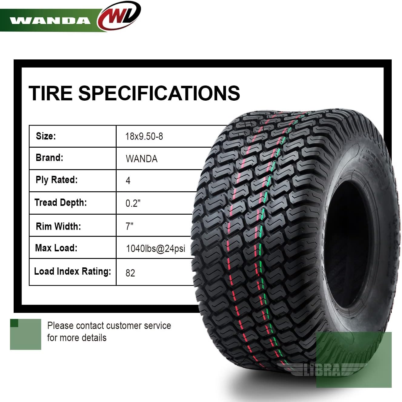 WANDA Set 2 15x6-6 15x6.00-6 Lawn Mower Tractor Turf Tires15x6x6 P332-13016 | Riding Lawn Mover, Garden Tractor