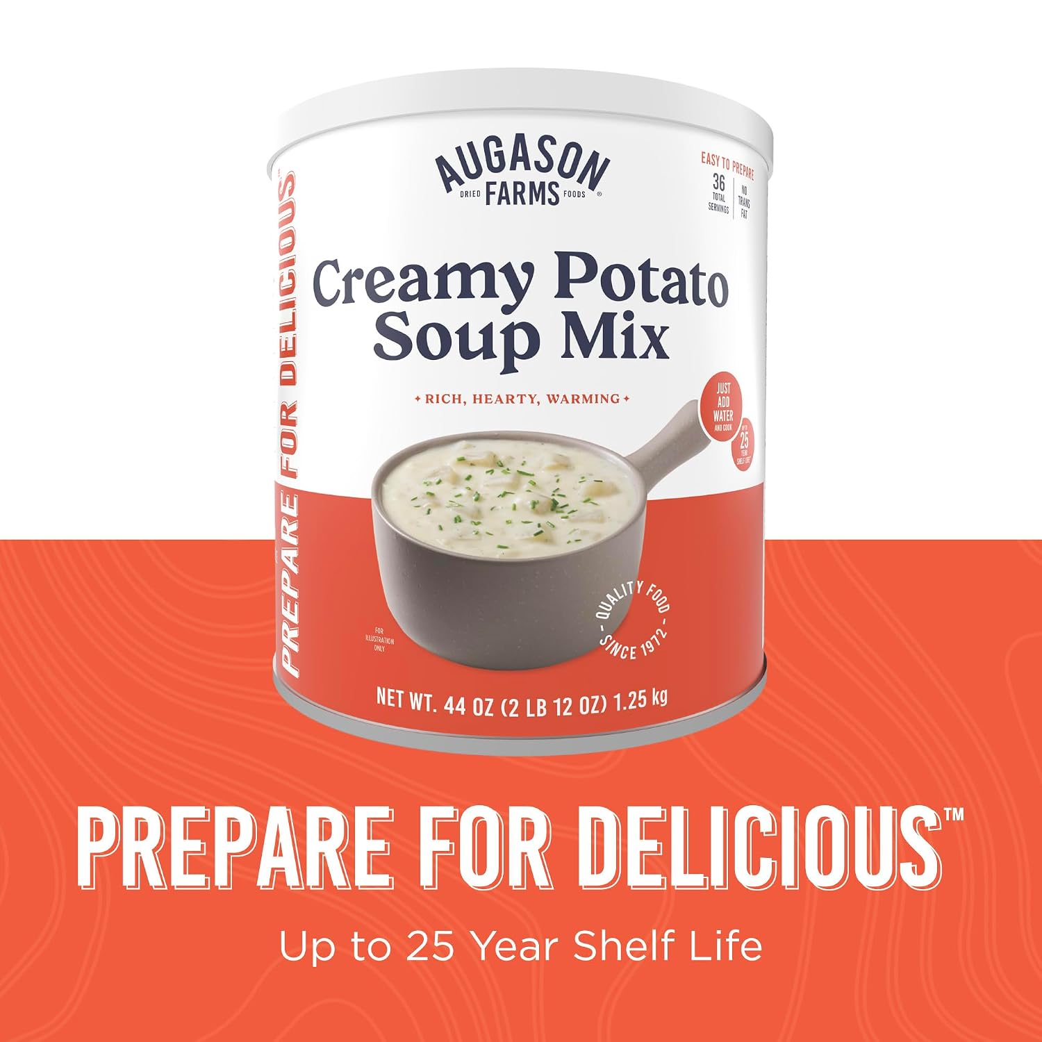 Cheesy Broccoli Soup Mix Emergency Food Supply, 38 Servings, 10 Year Shelf Life, Good Source of Vitamin A & C - Dehydrated Meals, Resealable Can, Survival Food Camping Essentials, Just Add Water | Emergency Food Supply, Everyday Meals, 38 Servings