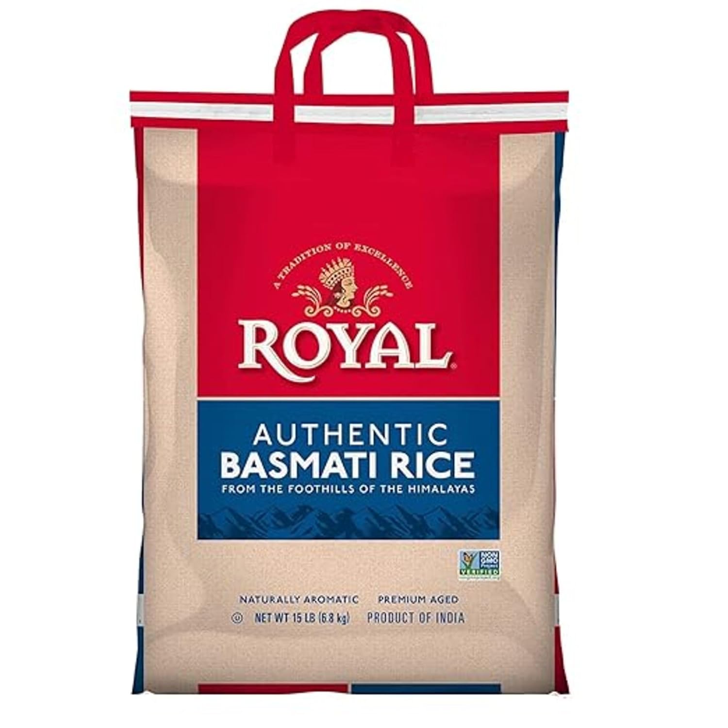 Authentic Royal - Naturally Aged Long Grain Indian White Basmati Rice - 20 Pound