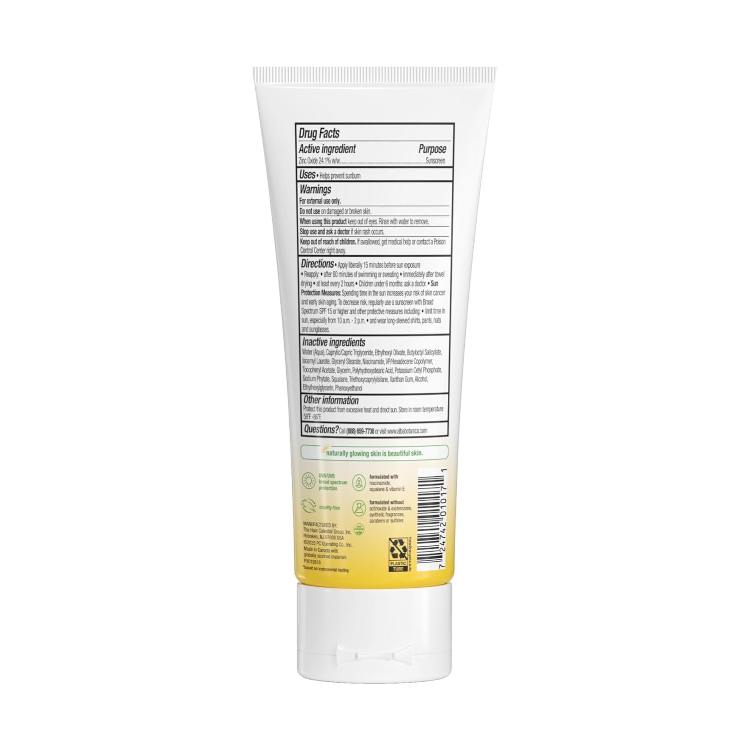 Alba Botanica Baby Sunscreen for Face and Body, Sheer Mineral Sunscreen Lotion, Broad Spectrum SPF 50, Water Resistant and Fragrance-Free