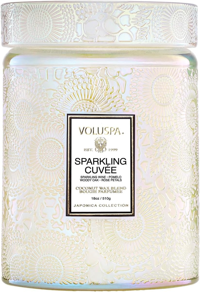 Voluspa French Cade Lavender Large Scented Candle Jar 18 Oz, 100 Hr Burn | Coconut Wax Blend in Decorative Glass, Clean Even Burn, USA Handcrafted Gift for Hosts, Fragrance Lovers & Relaxed Rooms