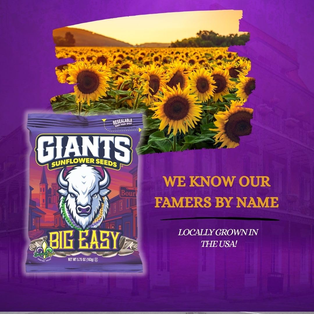 GIANTS Original Sunflower Seeds - Sunflower Seeds to Eat, Sunflower Seeds Bulk, Lightly Salted Sunflower Seeds for Eating, High Protein Snack - 5.75 oz Resealable Bags (Case of 12)