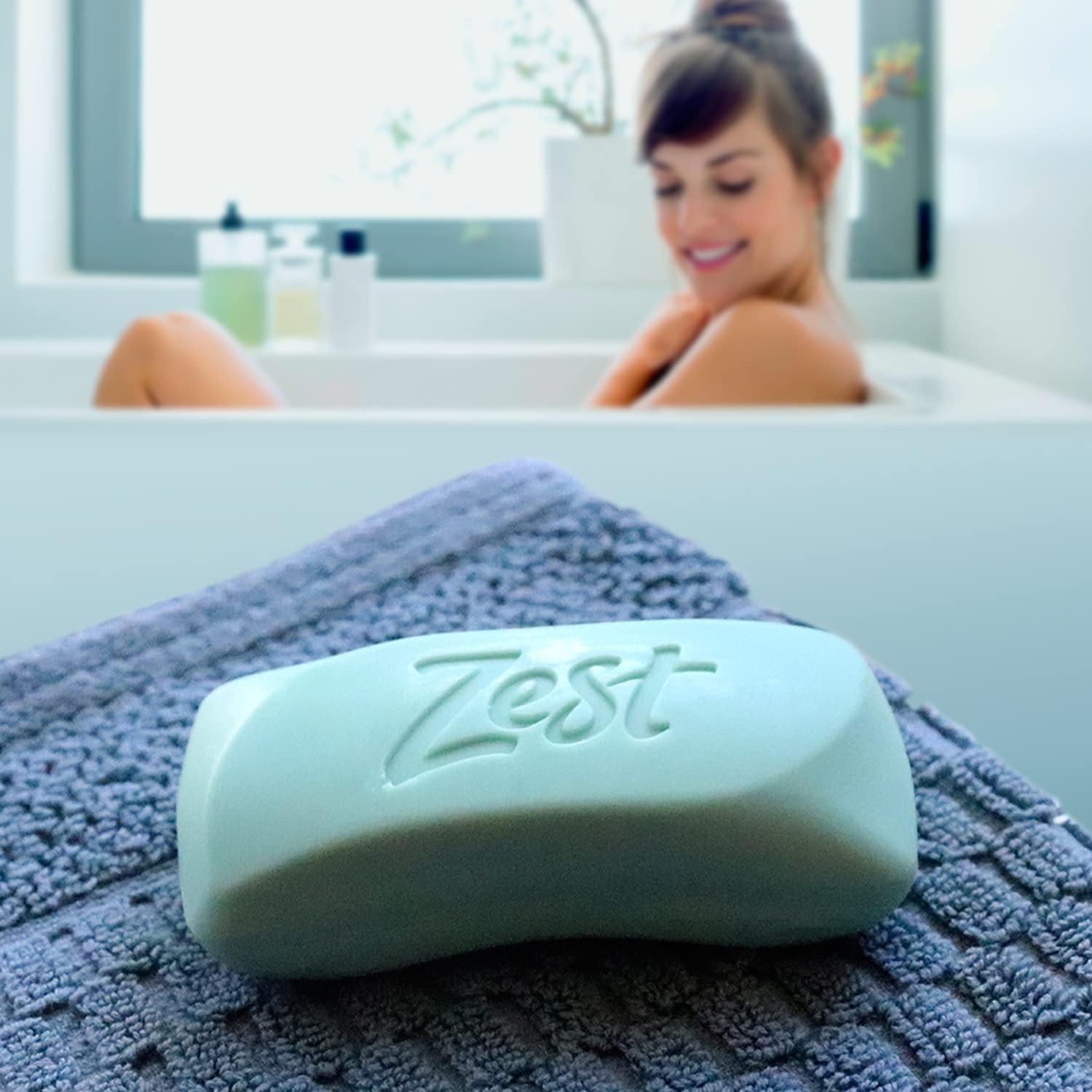 Zest 8-Bar Bath Size Soap, Aqua, 4 Ounce per bar, 8 bars, 32 Ounce