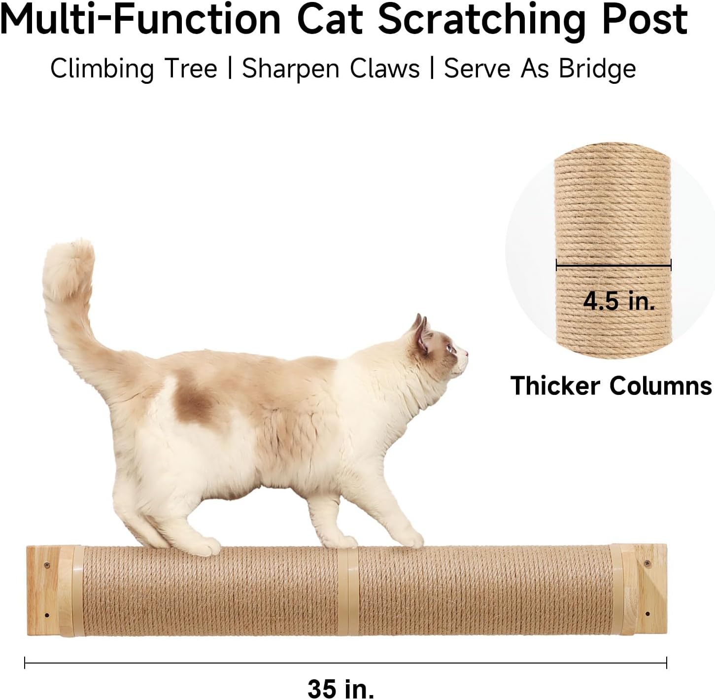 FUKUMARU Cat Scratching Post, 35 x 4.5 Inch