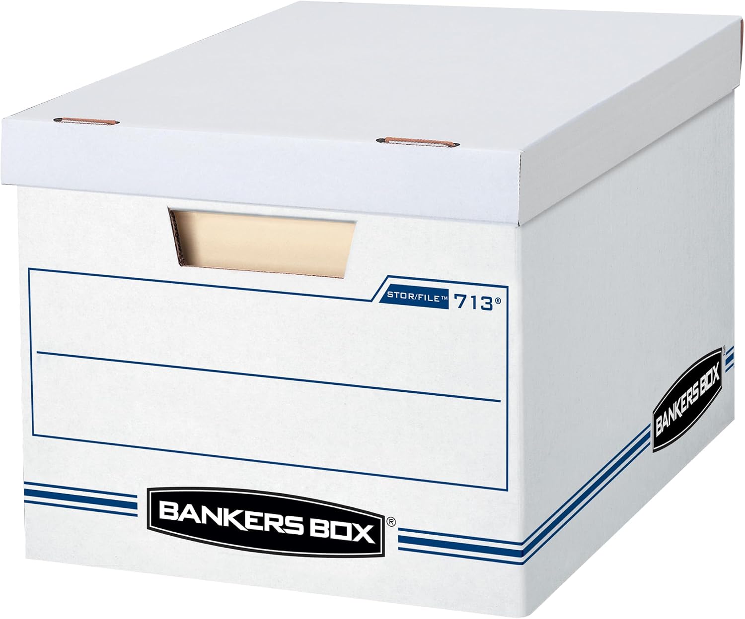 Bankers Box 12-Pack Basic-Duty File Storage Box with Lid, Letter/Legal | Tame everyday paperwork with affordable file boxes, lift-off lids
