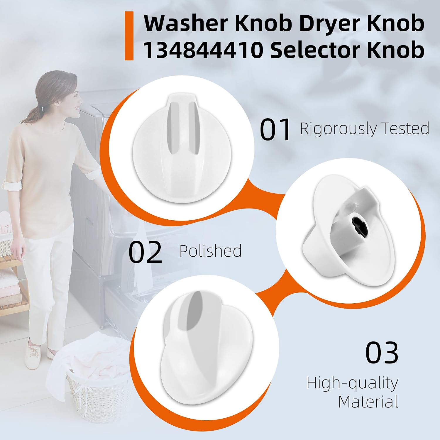 AMI PARTS 134844410 Selector Knob Washer/Dryer Selector Knob White
