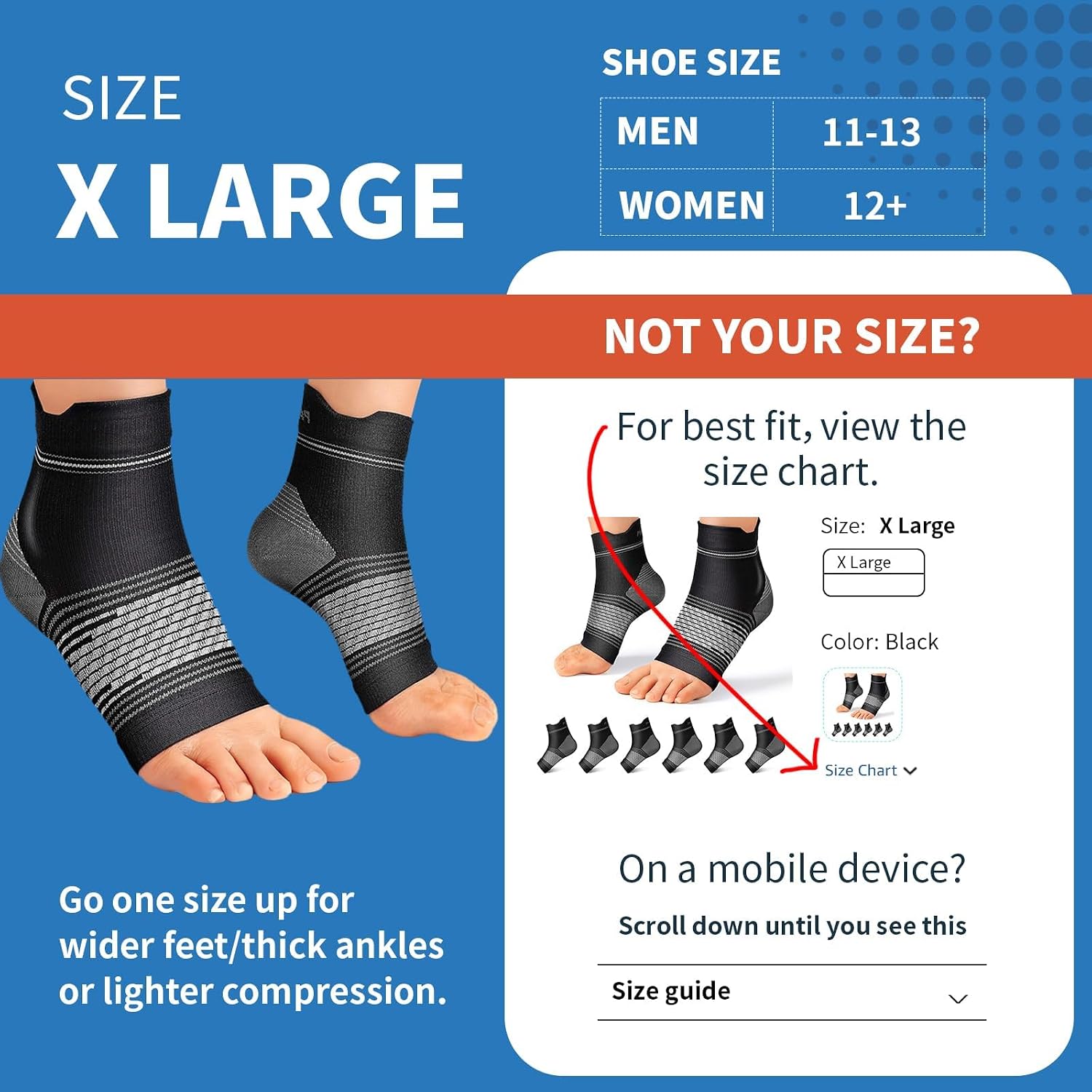 PAPLUS 6 Pairs Plantar Fasciitis Socks, Compression Socks with Arch Support