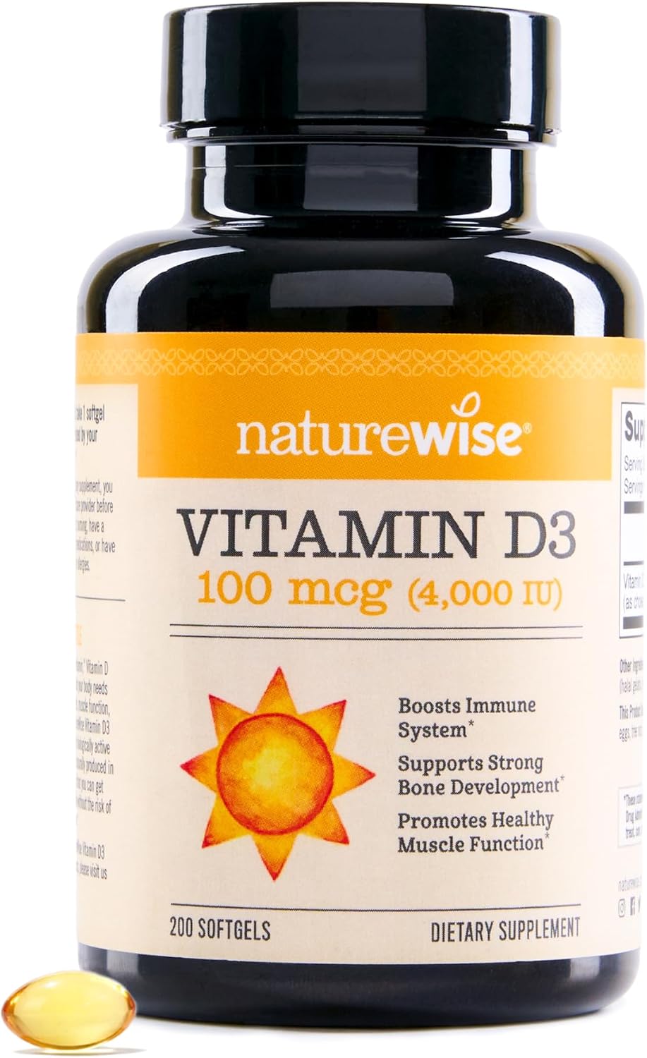 NatureWise Vitamin D3 5000IU Supplement, Immune Support, 360 Mini Softgels