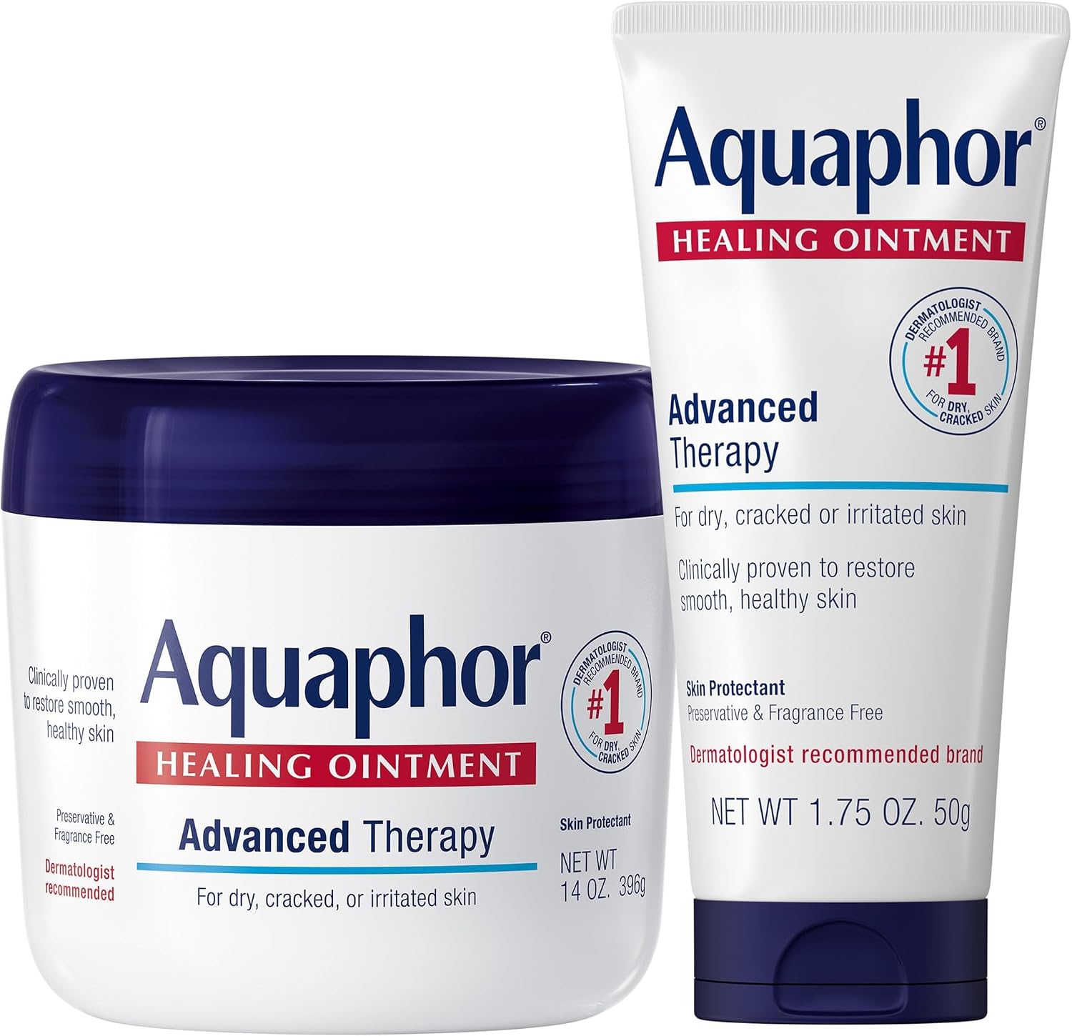 Aquaphor Advanced Therapy Healing Ointment Skin Protectant, 14 OZ | Clinically Proven Skin Protectant Moisturizer for Cracked, Irritated or Dry Skin Relief, Dye and Fragrance Free
