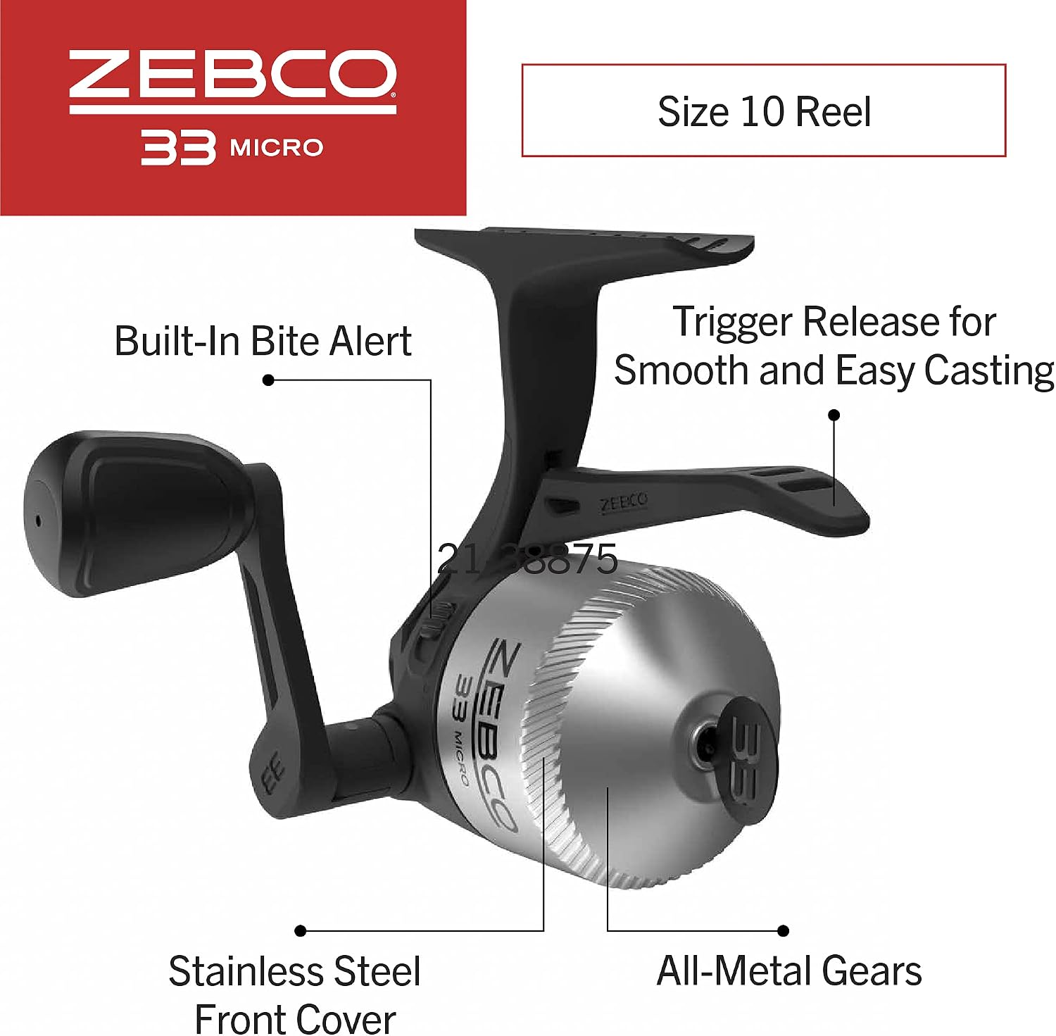 Zebco 33 Micro Spincast Reel and 2-Piece Fishing Rod Combo, 4.5-Foot Rod with Bonus Tackle Pack, QuickSet Anti-Reverse Fishing Reel with Bite Alert
