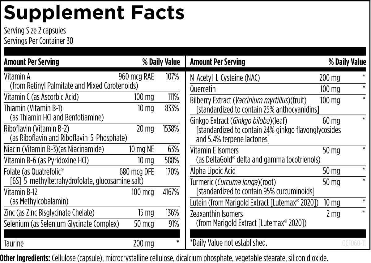 Designs for Health OcuForce - Eye Health Support Supplement - Lutein, Zeaxanthin, Carotenoids, Zinc, Taurine + Vitamins (60 Capsules)