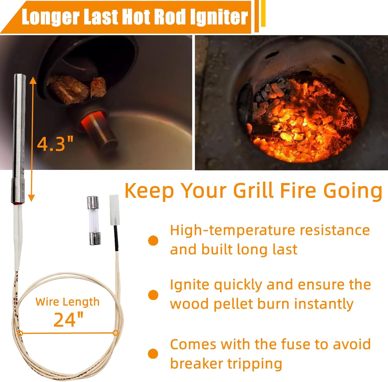 Grill Replacement Parts for Pit Boss 3/5/7 Series Vertical Pellet Smokers | Include Upgrade 2.0RPM Auger Motor, Grill Induction Fan