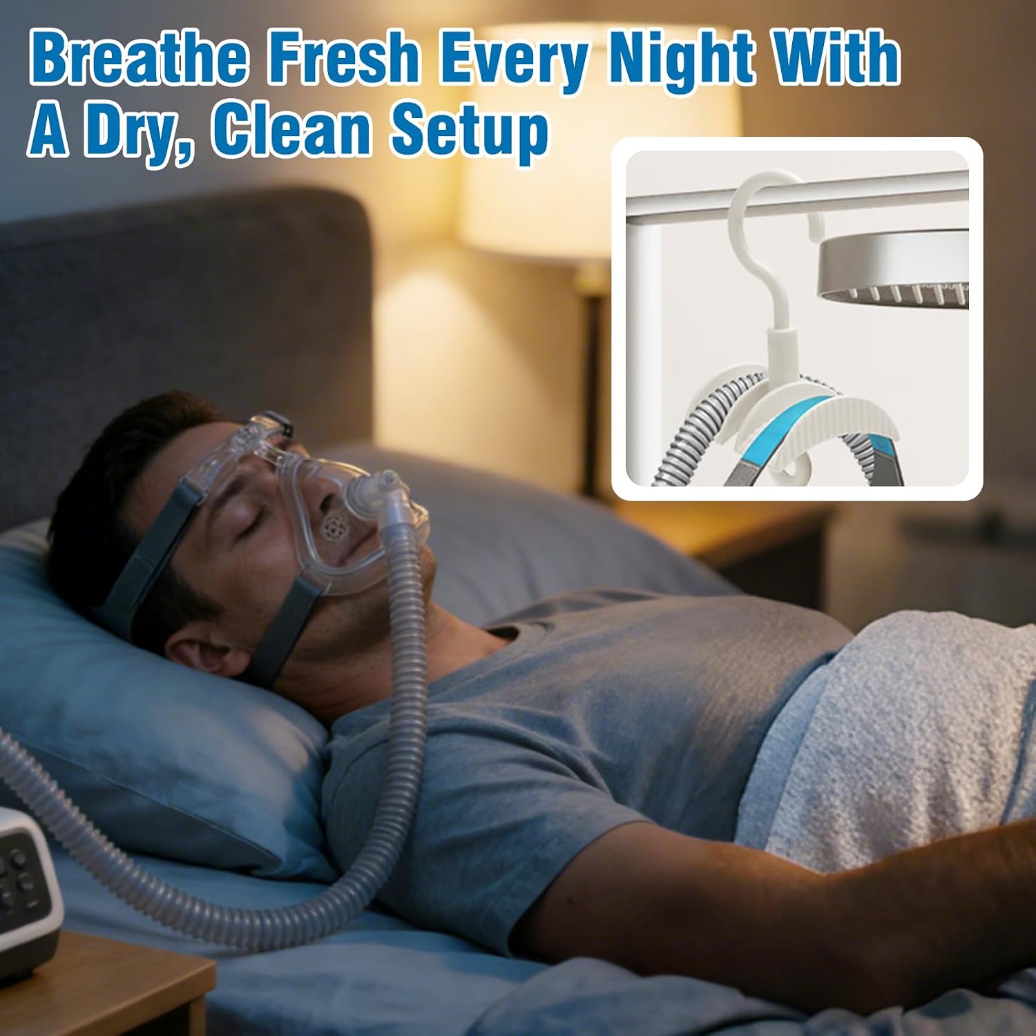 9 Pack CPAP Cleaning Kit for Hose & Mask, with Speed Control Hose Dryer, Collapsible Wash Basin & Hose Hanger, 7ft Cleaning Brush, CPAP Cleaning Supplies with Storage Bag, for 22mm & 15mm Tube