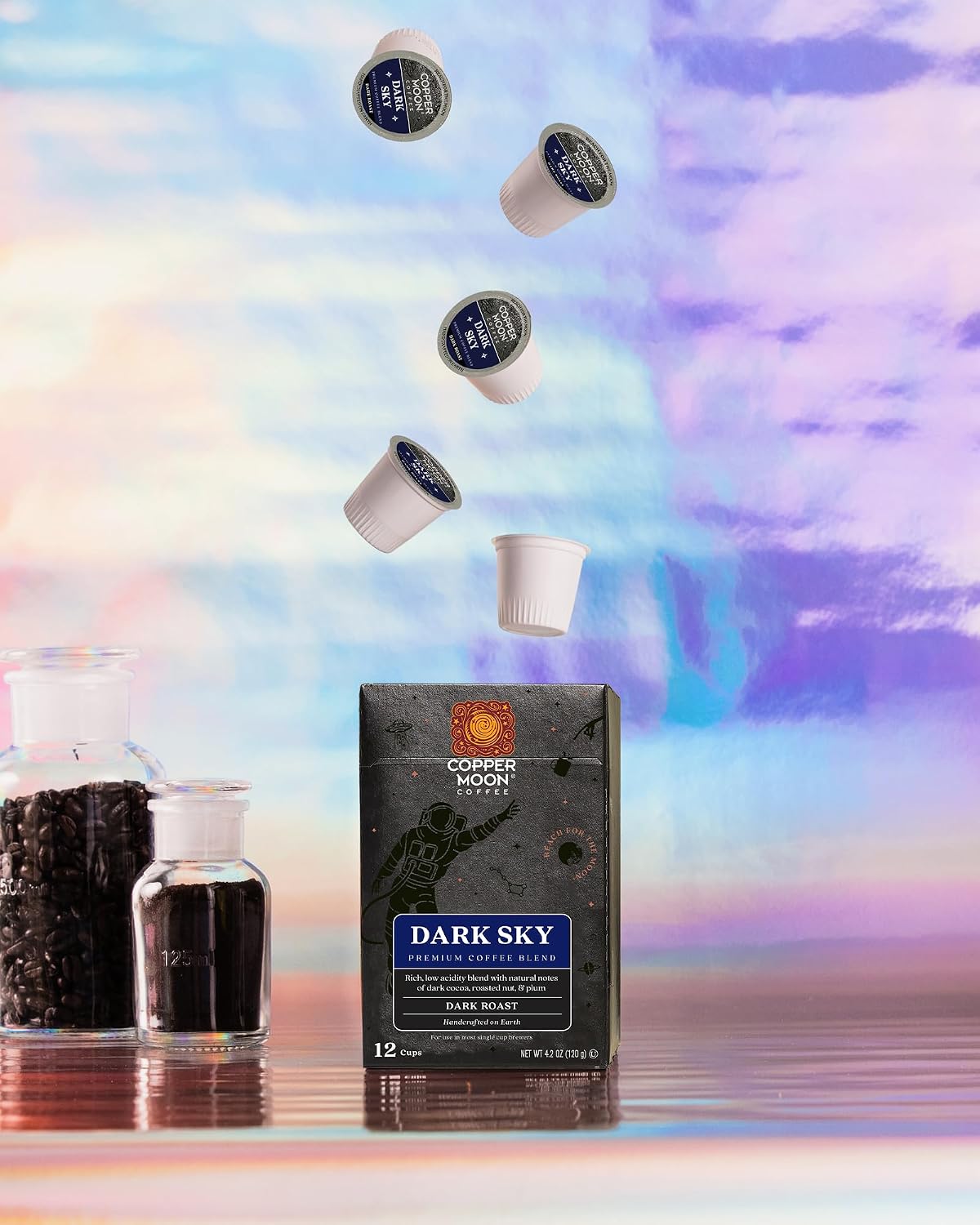 Copper Moon K-Cup Coffee Pods, Medium Roast, Costa Rican Blend, 80 Count | Single Serve, Vegan, Allergen Free, Non-GMO, Kosher, Small Batch Roasted, Vegetarian, Compatible with Keurig K Cup Brewers
