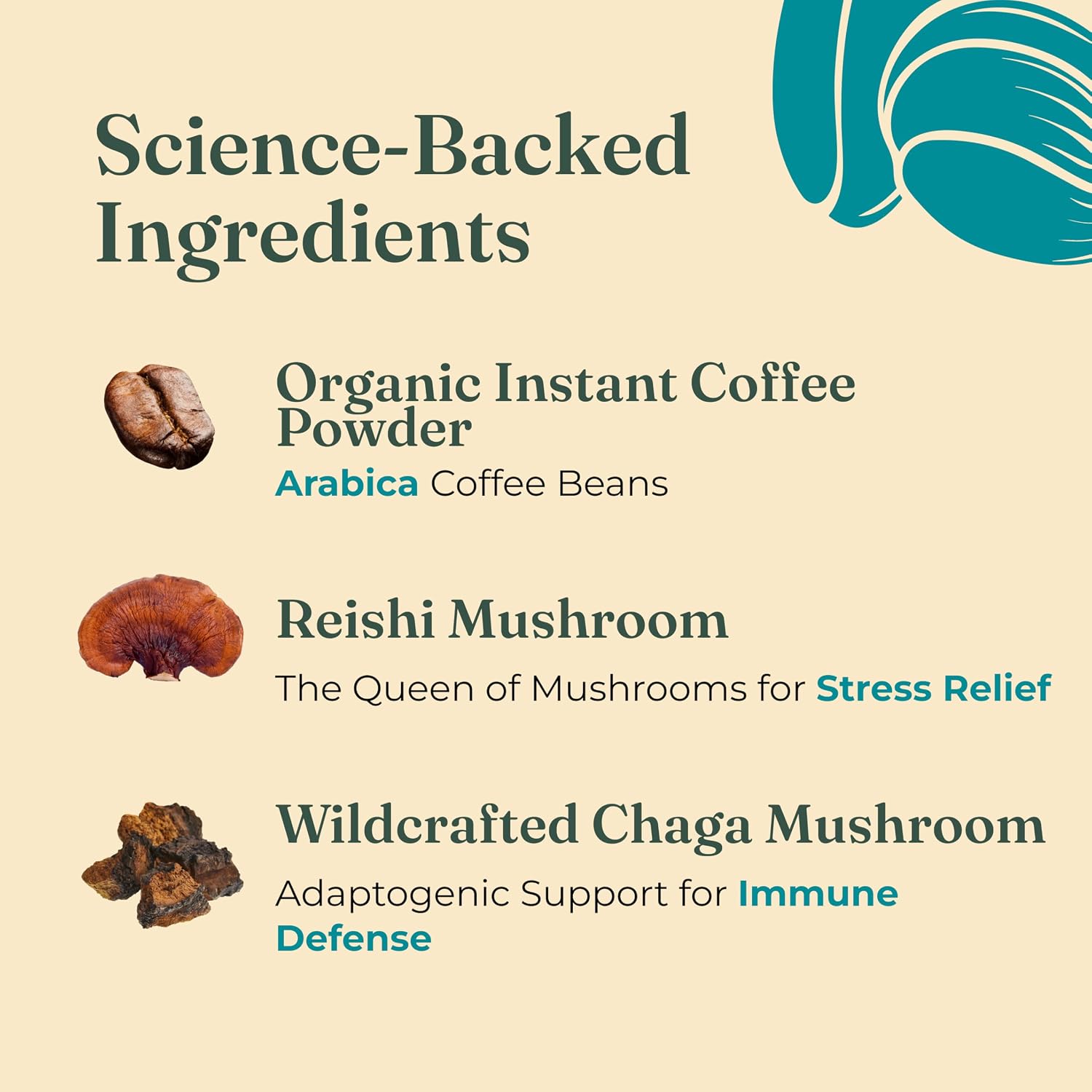 Four Sigmatic Organic Instant Coffee Powder | Mushroom Coffee Instant Mix with Cordyceps, Chaga and Eleuthero for Better Focus and Immune Support | 10 Packets