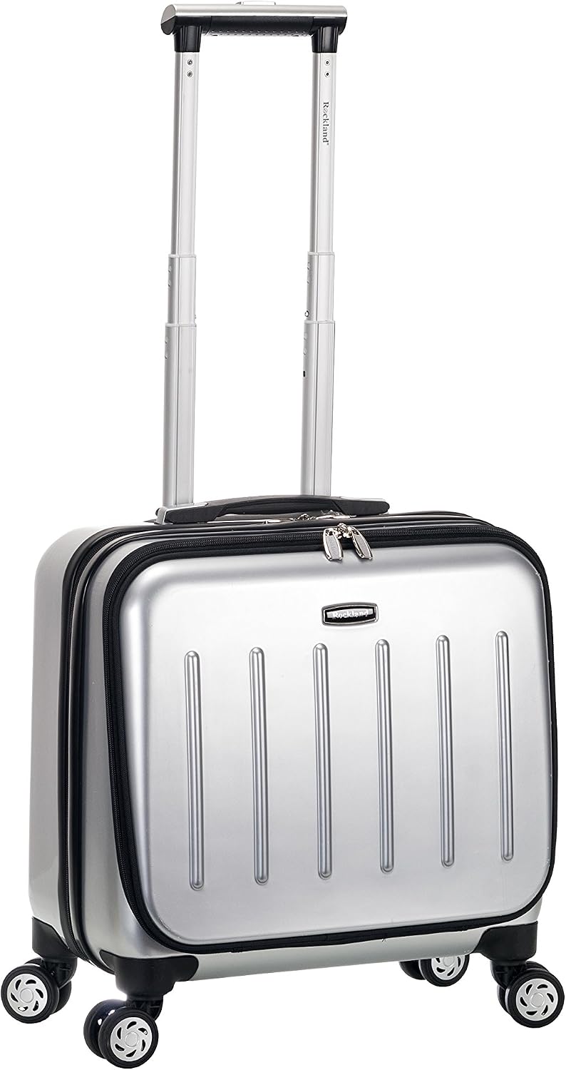 Rockland Revolution Hardside Rolling Computer Case, Carry-On, Silver