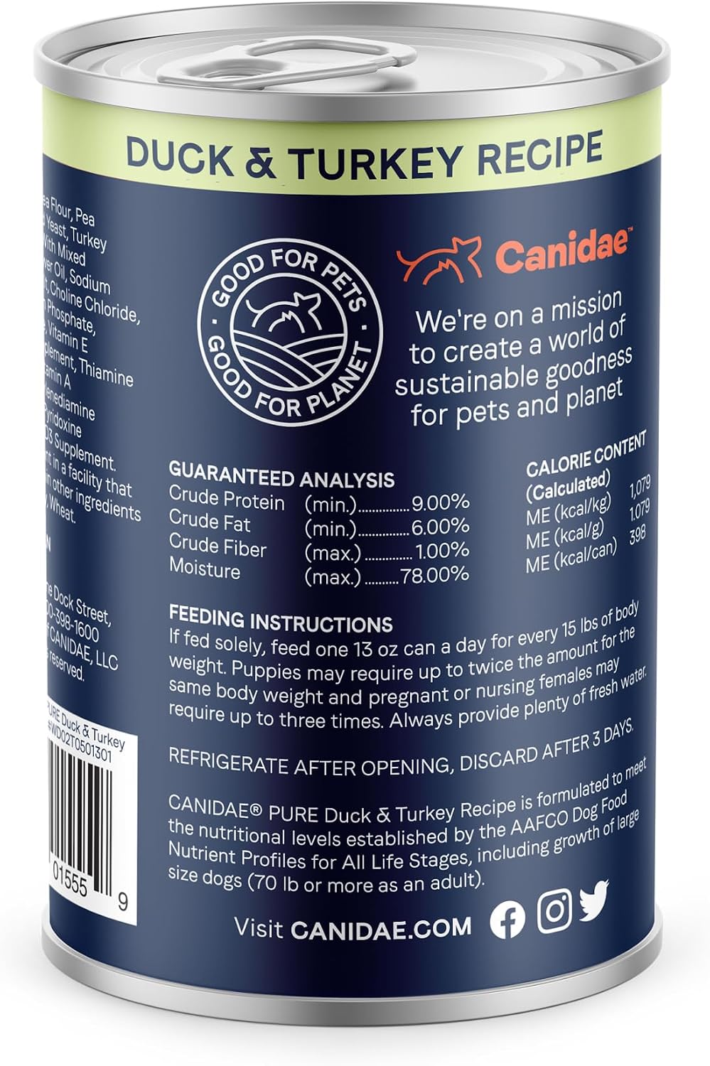 CANIDAE Pure Goodness Wet Dog Food, Salmon & Sweet Potato, 13 oz, 12 Pack