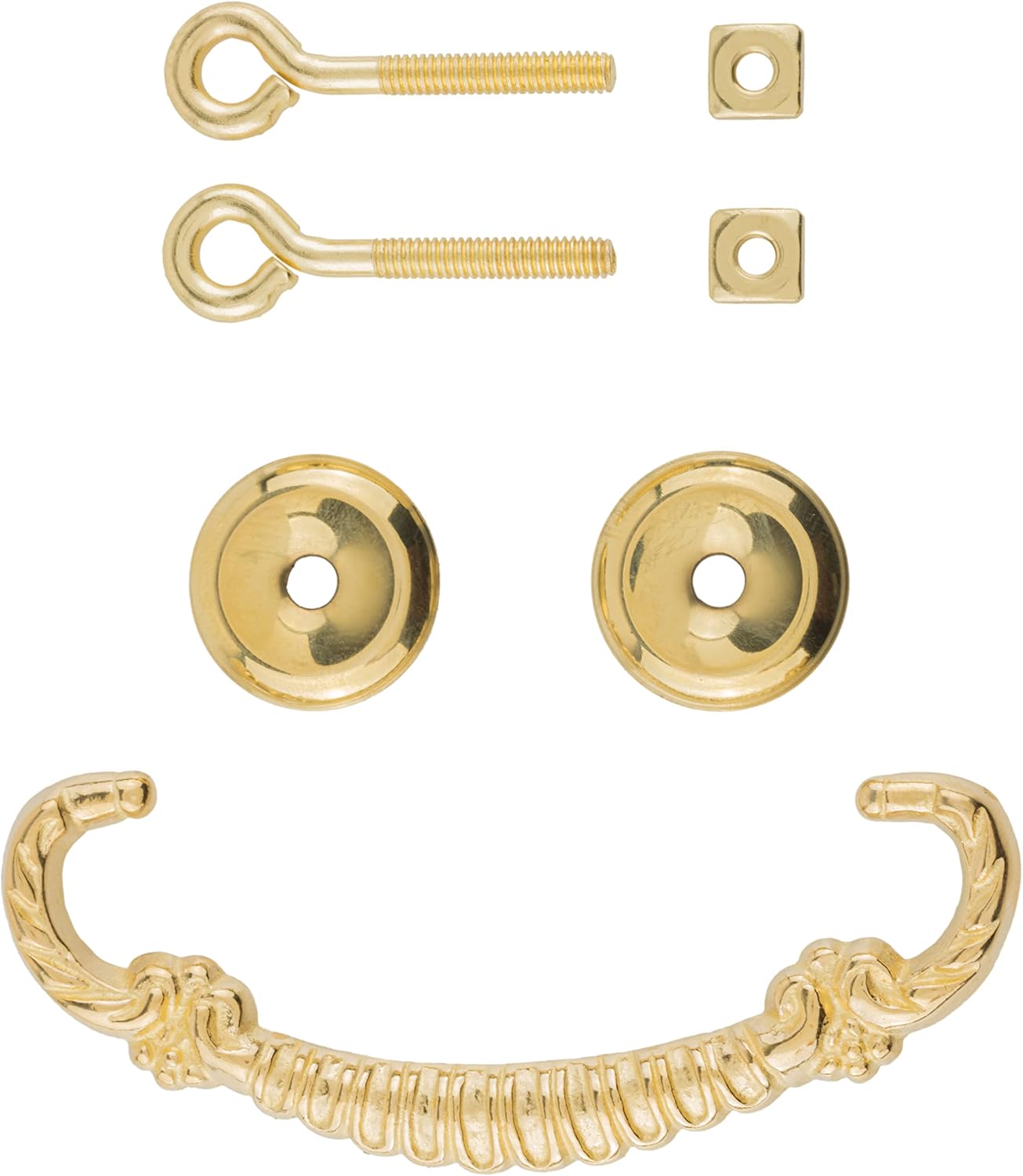Ornate Heavy Solid Brass Drawer Bail Pull | Centers: 3" | Handle for Antique Cabinet Door, Dresser Drawer