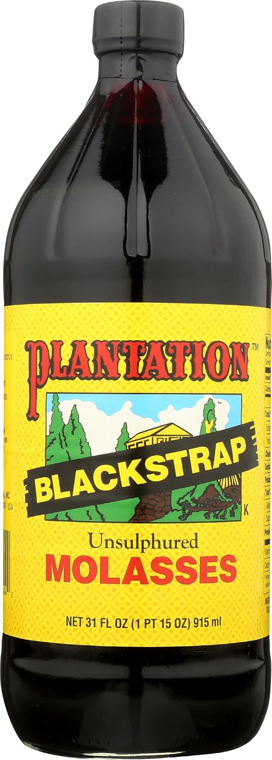 Plantation Organic Blackstrap Molasses 31 oz – Unsulphured, USDA Organic, Rich Robust Flavor for Baking, Cooking & Beverages; Natural Sweetener.