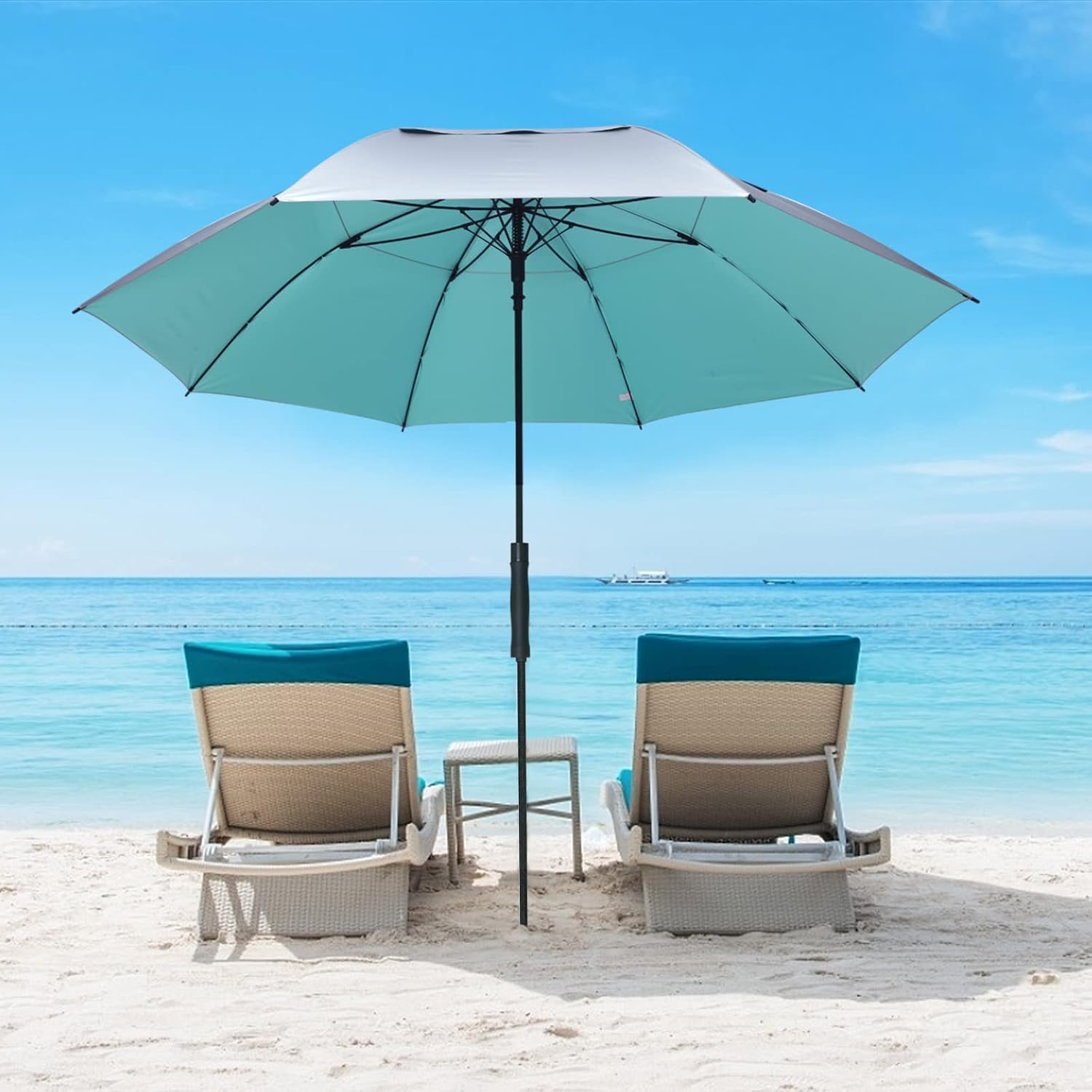 G4Free UV Golf Beach Umbrella 68”Auto Open Extra Large Sun Shade Umbrellas