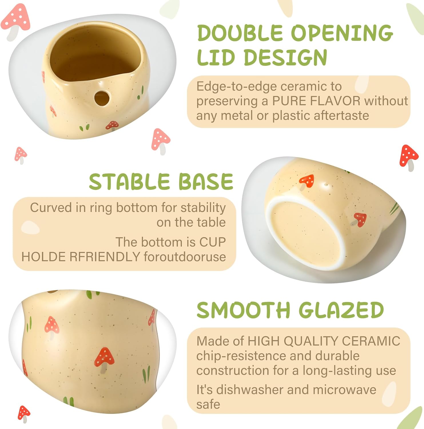 Thenshop Ceramic Coffee Mug with Sip Hole Espresso Cup 13.5oz Modern Coffee Cup Elegant Pottery Mug with Timber Design for Kitchen Dining Tea Milk